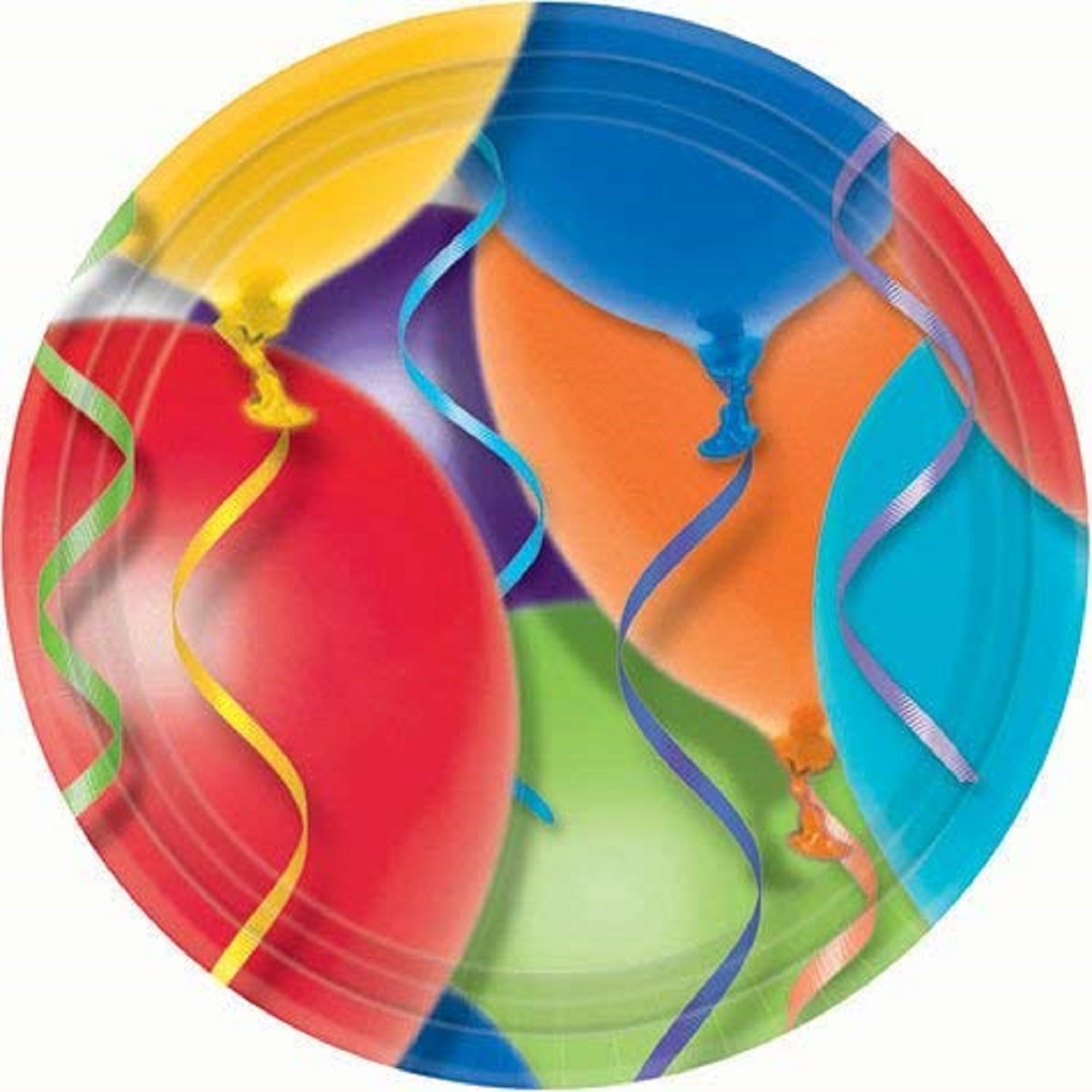 Balloon Celebration Streamers Classic Birthday Party 7" Paper Dessert