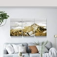 thumbnail image 3 of Rosework Framed Canvas Wall Art, 30x40 Inch, 3 Piece Black and Gold Abstract Mountain with Birds, Made In USA, 3 of 6