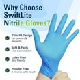 thumbnail image 5 of SWIFTLITE Nitrile Gloves, Food Safe Disposable Gloves Latex Free, Blue Rubber Gloves Powder Free for Food Prep, Cooking, Kitchen Cleaning (Small, 100), 5 of 9