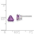 thumbnail image 3 of 14K White Gold 6mm Trillion Amethyst Stud Earrings, 3 of 7