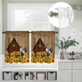 thumbnail image 5 of Kitchen Window Curtains Valance and Tier Set, Vintage Sunflowers Chicken Farm House Rod Pocket Tier Curtain Valance Set, Retro Barn Light Filtering Cafe Curtains for Bedroom Living Room, 5 of 9