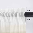 thumbnail image 5 of Beige White Stripes Valance Curtains for Kitchen/Living Room/Bathroom/Bedroom Window, Rod Pocket Small Topper Half Short Window Curtains Voile Sheer Scarf, Farmhouse Modern Gradient Lines 42"x18", 5 of 8