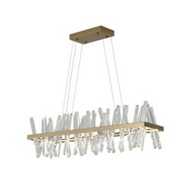 Bethel International LED Chandelier  Gold Stainless Steel & Crystal