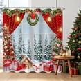 thumbnail image 2 of Tchckioa Christmas Snowy Window Flowers Shower Curtain for Bathroom,36x72 Inch Waterproof Hooks Bath Curtain Decor, 2 of 6