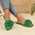 thumbnail image 6 of Women's Flat Flip Flops Square Toe Soft Sole Open-Toe Flower Comfortable Spring Summer Beach Slippers,Size 36-43, 6 of 9