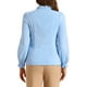 thumbnail image 3 of INSPIRAR CHIC Blusa Elegante de Manga Larga para Mujeres con Volantes y Cuello de Lazo Top de Trabajo XS Azul Cielo, 3 of 6