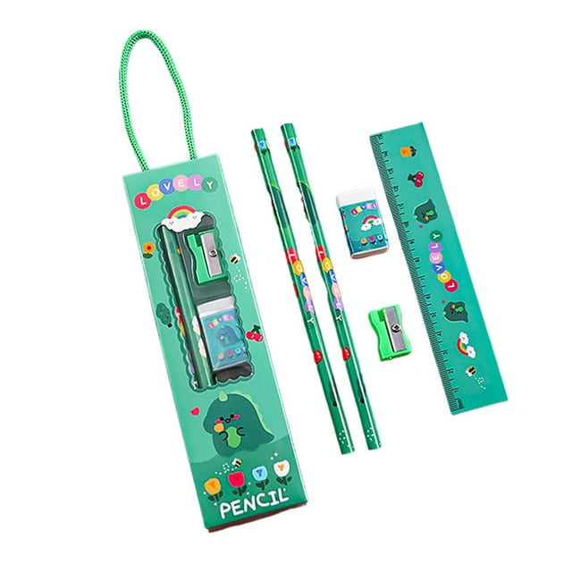 Less Than 5 Office&Craft&Stationery Cartoon Box Set of Five Sets of Student Gifts and Prizes for Graduation Season Gifts Cute Pencils Five In One Stationery