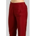 thumbnail image 7 of Janasya Indian Round Neck 3/4 Sleeve Solid Maroon Poly Silk Kurta With Pant And Dupatta For Women, 7 of 7