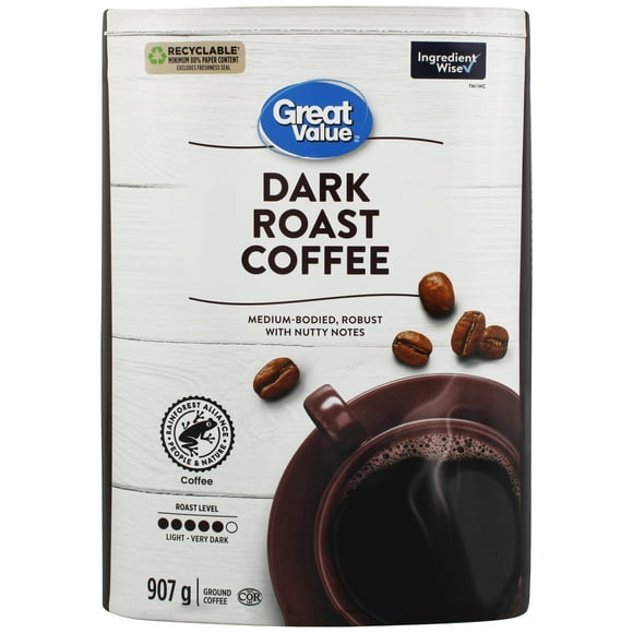 Great Value Dark Roast Ground Coffee, 907 g