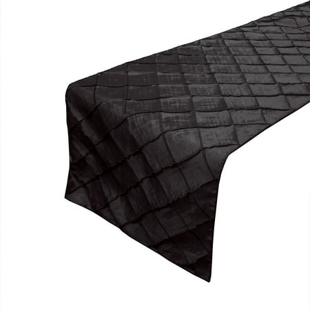 

Pintuck Taffeta Table Runner Black
