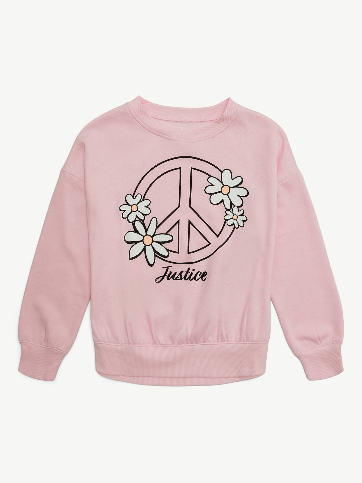 Justice Girls Fleece Crew Neck Sweatshirt, Sizes XS - XLP