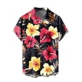 thumbnail image 4 of COSFO Men Button Up Short Sleeve Shirts Tropical Hawaiian Summer Beach Tops Collared with Pockets Men's Shirts, 4 of 4