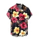 thumbnail image 2 of Hombro Frío Tops de los Hombres Hawaiano Impresión Botón Cuello Suéter Cardigan Manga Larga Cuarto Cremallera Ropa de Calle Casual, 2 of 4