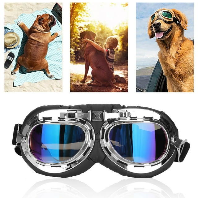Dog Goggles, With Folding Frame And Non Slip Elastic Strap Dog Eye Protection Sunglasses Large Lens For Medium Large Dog Swimming, Driving