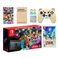 thumbnail image 1 of Nintendo Switch Mario Kart 8 Deluxe Bundle: Red/Blue Console, Mario Kart 8 & Membership, The Legend of Zelda: Skyward Sword HD, Mytrix Wireless Pro Controller Peary Yellow Bear and Accessories, 1 of 8