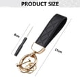 thumbnail image 2 of Leather Car Keychain, Universal Key Fob Keychain Leather Key Chain Holder for Men and Women,black, 2 of 5
