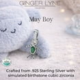 thumbnail image 3 of Baby Boy Birthstone Charm Children Pendants for Mom or Grandma Necklace by Ginger Lyne CZ Sterling Silver, 3 of 7