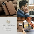 thumbnail image 6 of iPhone 14 Pro Max Wallet Case, PU Leather Book Folding Flip Folio Case with Card Holders Kickstand Magnetic Closure Protective Cover for iPhone 14 Pro Max 2022 6.7 inch - Brown, 6 of 6