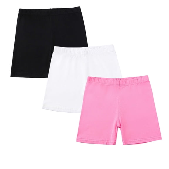 XXWXYD 3 Pack Girls Athletic Running Shorts Elastic Waist Comfy Yoga Tights Kids 5-14 Years Summer Sport Gym Workout Training Quick Dry