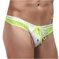 thumbnail image 1 of Mens Low Waist Solid Color Striped Drawstring Hot Spring Quick Dry Swimming Briefs, 1 of 8
