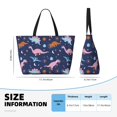 thumbnail image 4 of Kdxio Dinosaur for Beach Bag for Women Large Beach Tote Bag Waterproof Sandproof Swim Bag with Zipper Pockets Beach Vacation Travel, 4 of 7