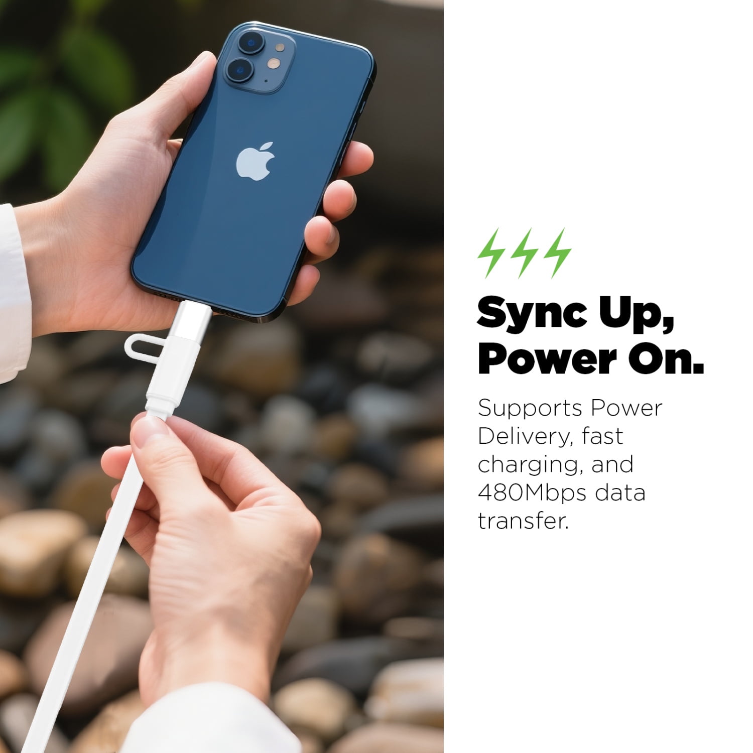 MtBat Pro PowerLines 4-in-1 Dual-Retractable Charging Cable - 3FT - White