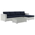 thumbnail image 1 of Lounge Sectional Sofa Chair Set, Rattan, Wicker, Light Grey Gray Blue Navy, Modern Contemporary Urban Design, Outdoor Patio Balcony Cafe Bistro Garden Furniture Hotel Hospitality, 1 of 10