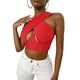 thumbnail image 1 of Txlixc Mujeres Cross Wrap Crop Tops, Adultos Verano Sin Mangas Recorte Tank Tops Txlixc Sexy, 1 of 7
