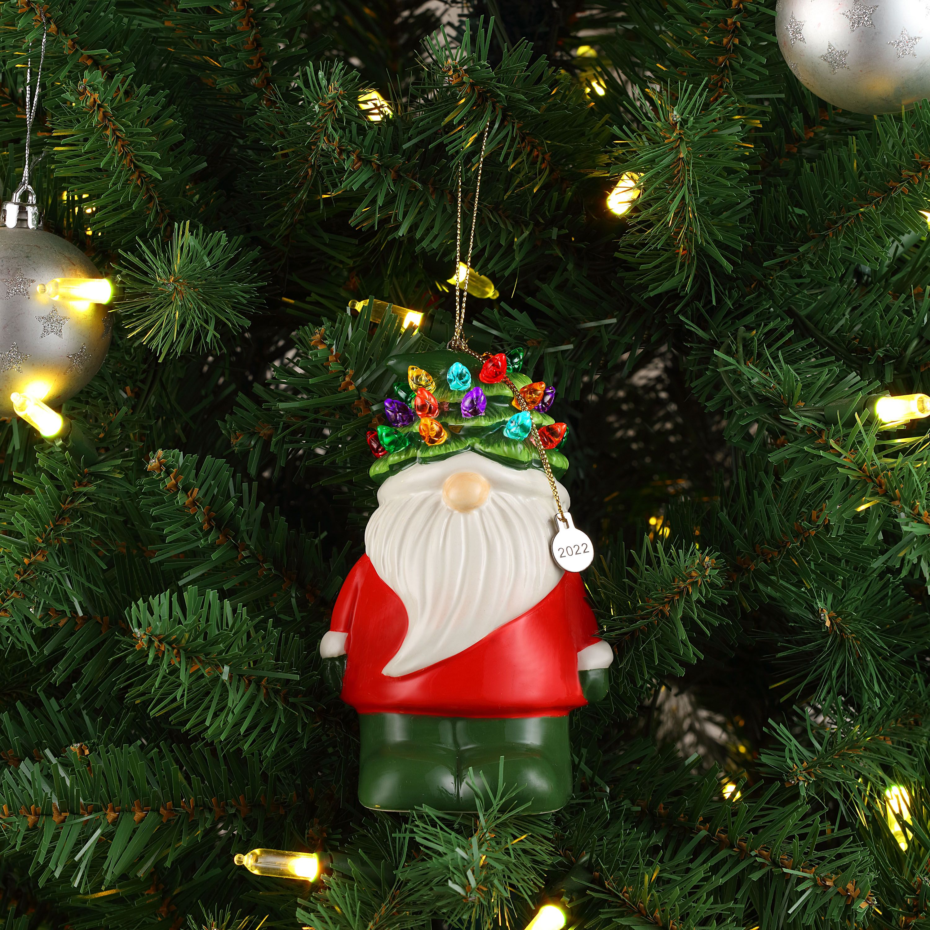 Mr. Christmas 6pc Assorted 5" Ceramic Gnomes Decoration, Red