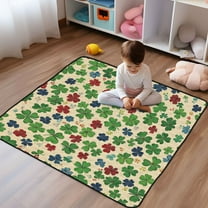 WOBOGO Colorful Clover Baby Playmats Extra Large Waterproof Rollable Activity Pads for Toddlers 50×50inch