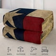 thumbnail image 3 of LUVIVIHOME Cozy Western Throw Blanket Texas Flag & Bluebonnet Design Soft Lightweight Fluffy Plush Flannel Fleece for Couch or Sofa Rustic Star & Bull Head Accents, 3 of 6