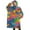 Colorful Cartoon Dinosaurs, variant on Oversized Wearable Blanket Hoodie,Colorful Cartoon Dinosaurs Geometric Pattern Sherpa Blanket Hoodie with Super Pockets,Super Warm Fuzzy Pullover for Women & Men