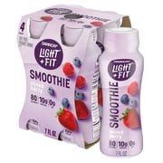 Dannon Light + Fit Mixed Berry Fat Free Yogurt Smoothie Drinks, 4 Count, 7 fl oz Bottles