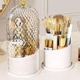 thumbnail image 3 of Concealed Toothbrush Holder, Rotating Bathroom Organizer Box, Toothbrush Holder with Cover, Bathroom Countertop Organizer with Covered Makeup Brush Holder, 3 of 7