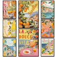thumbnail image 2 of Pósteres y grabados de limón La Dolce Vita, pintura en lienzo retro Spritz, Santorini, Italia, arte de pared de viaje para decoración de habitación y casa, 2 of 5