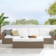 thumbnail image 2 of Lounge Sectional Sofa Set, White, Rattan, Wicker, Outdoor Patio Balcony Cafe Bistro Garden Hospitality Restaurant, Modern Contemporary HB34710, 2 of 13