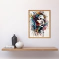 thumbnail image 2 of Woman with Synesthesia Listening to Music Modern Paint Splatter Painting Art Print Framed Poster Wall Decor 12x16 inch, 2 of 5