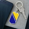 thumbnail image 5 of Bosnia And Herzegovina Flag Keychain Dog Tag Stainless Steel or 18k Gold, 5 of 16