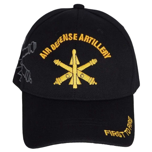 ARMY AIR DEFENSE ARTILLERY MILITARY HAT CAP BLACK ADJUSTABLE