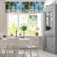 thumbnail image 4 of 2 Pack Valances Window Treatments, Summer Beach Ocean Plants Blue Sea Blackout Drapes Adjustable Curtain for Windows Living Room Kitchen Over Sink, 18x52 Inch Rod Pocket Valances, 4 of 6