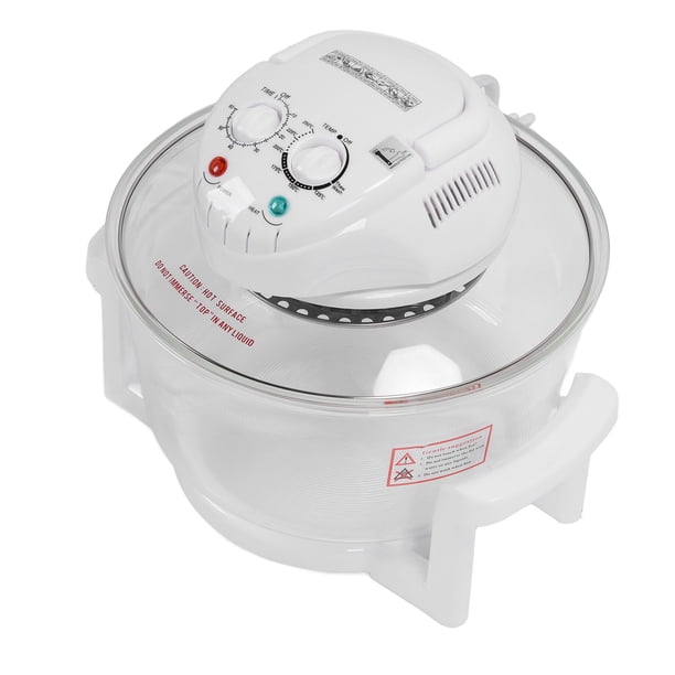 Freidora de Aire de Vidrio de 12 L, Horno de Conveción de Encimera Visible de 1400 W en Tempelizador, temperatura Ajustable, Freidora Eléctrica Sing Aceite para Pollo,