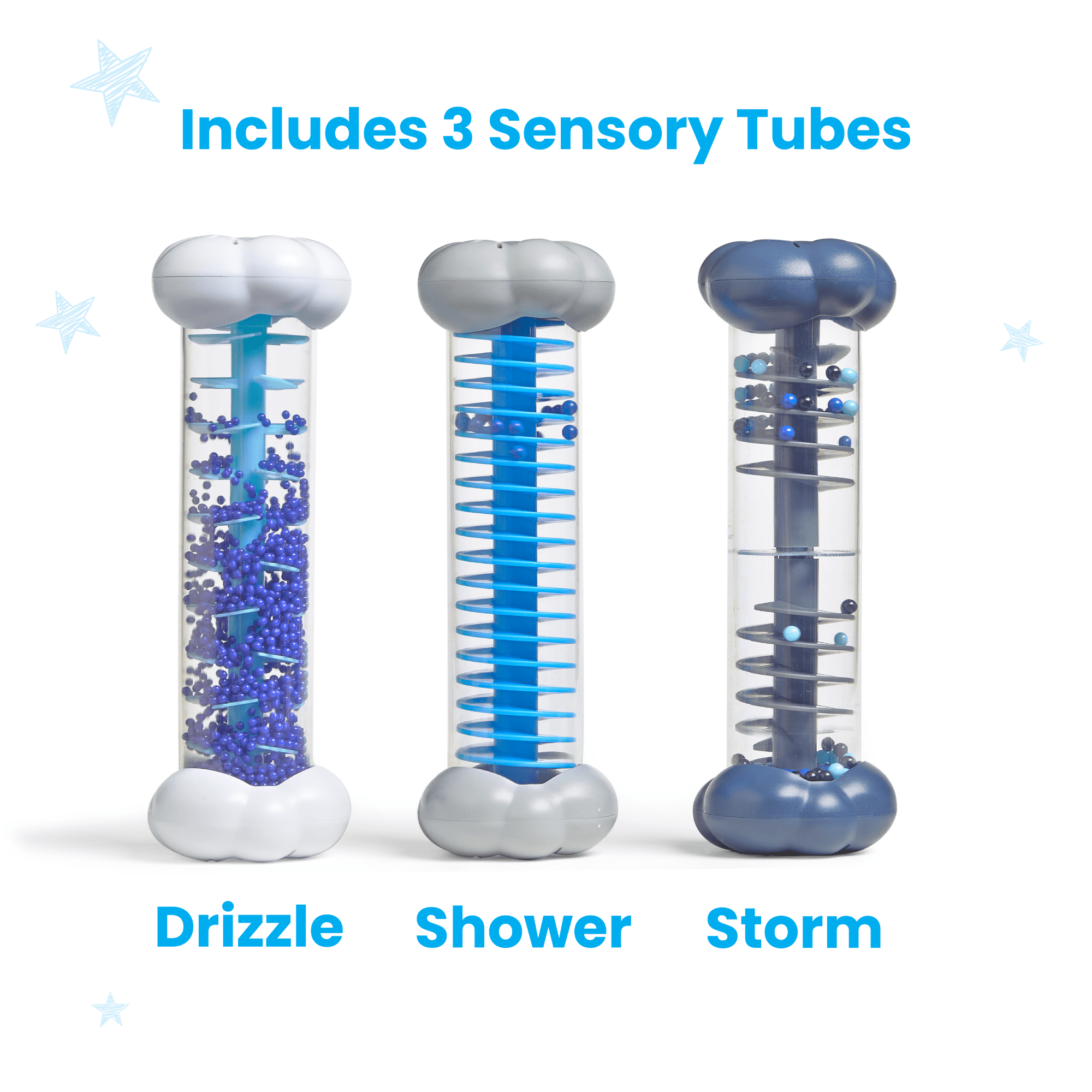 hand2mind Sounds of Rain Sensory Tubes, Calming Corner Items Kids, Fidget Toys for Kids