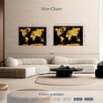 thumbnail image 4 of Elephant Stock Golden World Map Wall Art - Horizontal Canvas Wall Art - Living Room Wall Decor - Map Canvas - Black And Gold Decor - 48" x 32", 4 of 8