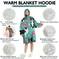 thumbnail image 5 of Wearable Oversized Blanket,Border Collie Dog and Flower Florals Wearable Blanket Hoodie for Adults,Cozy Hooded Blankets with Super Pockets,Super Warm Fuzzy Pullover for Women & Men, 5 of 6