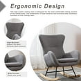 thumbnail image 5 of Ucloveria Small Rocking Accent Chair, Uplostered Glider Rocker Armchair for Baby Nursery, Comfy Side Chair for Living Room, Bedroom (Gray), 5 of 7