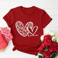 thumbnail image 2 of Jewelreauty Women Valentine's Day Shirts Short Sleeve Letter Heart Graphic T-Shirts Casual Pullover Tunic Tops (L, E Red), 2 of 5