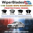 thumbnail image 2 of 2007 Maserati Quattroporte Beam Wiper Blades Wipers w/1yr Warranty (Set of 2) (WiperBladesUSA), 2 of 5