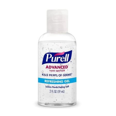 Purell Advanced Hand Sanitizer - Refreshing Gel  Travel Size  Flip Cap Bottle  #1 Brand - 2 FL OZ Bottle (Pack of 24)