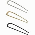 thumbnail image 6 of U-Shaped French Hairpin Hair Pin Prongs Updo Chignon Pins Large Metal Hairpins Sticks Hair Accessories For Women Girls Hair Styling, Gold + Silver +Black , 3 Pieces, 6 of 6
