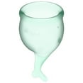 thumbnail image 6 of Satisfyer Feel Secure Menstrual Cup - Reusable Period Cup with Removal Stem - Soft, Flexible Body-Safe Silicone, Easy Insertion & Removal - Includes 2 Cup Sizes for All Flows (Light Green), 6 of 7